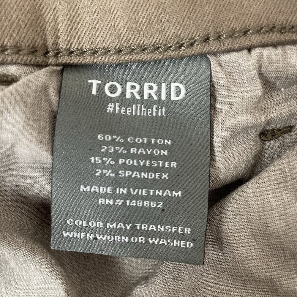 Torrid‎ Weekend Boyfriend Straight Mid Rise Pants Pull On Morel Brown 12 Tall 0T - Picture 12 of 13